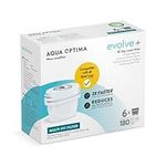 Aqua Optima Water Filter Cartridge, 6 Pack (6 Months Supply), Evolve+, Compatible with Brita Maxtra, Maxtra+ & PerfectFit, 5 Stage Filtration System Reduces Chlorine, Limescale and Other Impurities