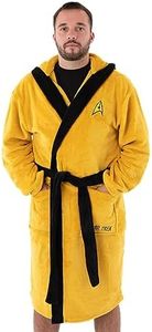 Star Trek Captain Kirk Yellow Men's Dressing Gown | Embrace Galactic Luxury in Style | Adult Bathrobe Logo Merchandise