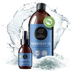 Organic Magnesium Spray Oil - 100% Pure Topical Magnesium Chloride for Leg Cramps from Ancient Zechstein Seabed | Perfect for Sports, Relaxing & Sleep | for Adults & Kids (1l + 100ml)