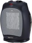 Amazon Basics Oscillating Ceramic Space Heater, Portable Heater for Indoor Use, for Office and Home, With Overheat and Tip-Over Protection, Thermostat, 1500W, Black, 7.52"D x 6.34"W x 9.45"H