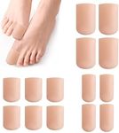 14 PCS Silicone Toe Caps Toe Protectors, 3 Sizes Soft Big Toe Cap Protector Gel, Cuttable Elastic Toe Sleeves for Corns Blisters Calluses Hammer Toes (Complexion)