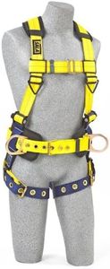 3M DBI-SALA Delta Construction Harness, Belt w/Sewn-In Back & Shoulder Pads, Large, 1101655