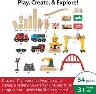 BRIO World Deluxe Cargo Train Set – Wooden Railway Playset