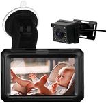 Eacam Baby Car Mirror - 4.3'' IPS Screen HD Night Vision Function Display, Safety Car Seat Mirror Camera Monitored Mirror with Wide Crystal Clear View, Easily Observe The Baby’s Move