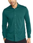 DAMENSCH Constant Cotton Thermoregulating Pique Full Shirts - Night Teal - M