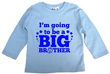 Dirty Fingers, I'm Going to be a Big Brother, Baby Boy Long Sleeve Top, 18-24m, Blue