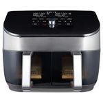 Instant Vortex Plus Dual Air Fryer with Large Double Air Frying Drawers and 8 Smart Programmes - Bake, Roast, Grill, Dehydrate, Reheat, XL Capacity - SyncCook & SyncFinish - Stainless-1700W