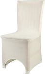 Trimming Shop Spandex Ivory Chair Cover Stretch Fabric Removable Washable Protective Slipcovers For Weddings Banquets Ceremony Hotel Dining Parties Decor, 100pcs