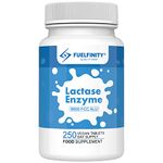 Efficient Lactase Tablets - 250 Days Supply - Lactose Intolerance Tablets 9000 FCC ALU High Strength - Aids in Lactose Digestion - FuelFinity® Excellent Manufacturing Standards (1 Pack)