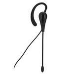 Single Earbud, One Ear Headset with Microphone, Mono Headphone Hook, Wired Noise Cancelling Monaural Earpiece with in Line Control, for Call Center Office Driving (3.5mm)