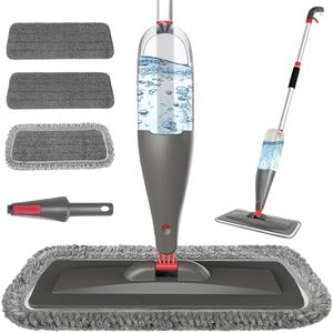 Spray Mop for Cleaning with 3 Washable Pads - Wet Dry Microfiber Mop with 800 ml Refillable Bottle for Kitchen Wood Hardwood Laminate Ceramic Tiles Floor Dust Cleaning