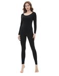 Vinconie Women Thermal Underwear Winter Long Johns Ladies Cotton Leggings Top, M, 1 Pack Black