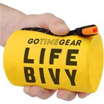 Go Time Gear Life Emergency Bivy Sack - Thermal Survival Tent and Sleeping Bag Bivvy for Blanket, Shelter & Camping Use - Pack of 1 with Whistle