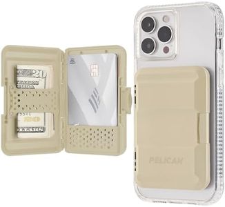 Pelican Magnetic Wallet & Card Holder - Heavy Duty Snap-on MagSafe Wallet - Detachable Hard Shell iPhone Wallet - for iPhone 14 Pro Max/ 14 Pro/ 14/13 Pro Max/ 13 Pro/ 12 Pro Max - Desert Tan