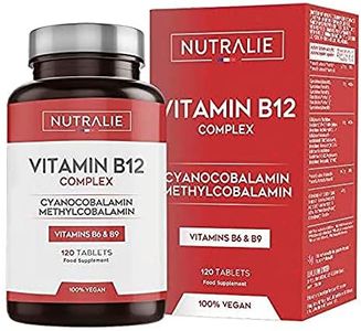 Vitamina B12 Vegana 2000mcg Cianocobalamina y Metilcobalamina | Reduce el Cansancio y Contribuye al Sistema Inmunológico | 120 Comprimidos Veganos Nutralie