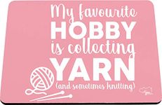 Hippowarehouse My favourite hobby is collecting yarn (and sometimes knitting) printed mouse mat pad accessory black rubber base 240mm x 190mm x 60mm