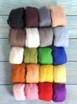 T.F GHG Wool Roving for Needle Felting,20 Colors Total 250G/8.8OZ,100% Natural New Zealand Wool,Fibre Wool for Felting Yarn Craft Supplies, Needlecrafts for Starter Beginner,Video Tutorials