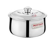 Mintage Double Walled Stainless Steel Casserole with lid, 1.5 Liter, Silver | Harmaony Hot Case Casserole | Insulated Hot Pot for Meal Chapati Curry Roti | Keeps Food Hot & Cold for Long Hour