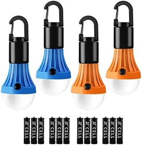 Lepro Camping Lights, Battery Powered Tent Lights, Warm White and Daylight Modes, Camping Accessories, Hanging Camping Lantern, Battery Lights for Power Cuts, Pack of 4 (AAA Battery Included)