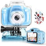 Waterproof Kids Camera Toys for 3-9 Year Old Boys Girls,1080P Children Digital Camera with 32GB TF Card,Video Camera for Kids,Voice Recorder Toys Birthday Valentines Day Gifts for kids, Fun Kids Digital Camera for Your Little Valentine (Blue)