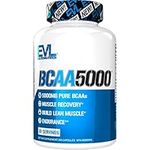 Evlution Nutrition BCAA5000 Capsules - 5 Grams of Branched Chain Amino Acids (BCAAs), Muscle Building, Keto Friendly, Zero Sugar, 30 Servings