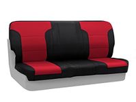 Coverking Custom Fit Front Solid Bench Seat Cover for Select Chevrolet S10 Models - Neosupreme (Red with Black Sides)