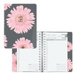 Blueline® 2025 Pink Essential Daily Planner, Appointment Book, 12 Months, January to December, Twin-Wire Binding, 8" x 5", Pink Daisy, Bilingual (C1504W.95BT-25)