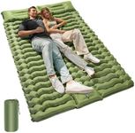 OGERY Double Camping Sleeping Pad, 2 Person Ultralight Camping Mattress with Pillow Built-in Foot Pump Inflatable Sleeping Pad for Camping Hiking Traveling Tent, Green