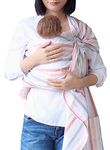 Vlokup Baby Ring Sling Baby Wrap Carrier - Extra Soft Linen and Cotton Baby Sling for Newborn, Infant, Toddlers, and Kids - Lightweight Breathable - Best Shower Gift for Boys or Girls, Orange Rainbow