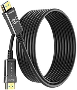 BlueRigger 8K Fiber Optic HDMI Cable 7.5M (48Gbps, in-Wall CL3 Rated, eARC, 8K 60Hz, 4K 144Hz, HDCP 2.3, HDR10+) Ultra High Speed Long HDMI AOC 2.1 Cable - for Gaming, VR, HDTV, Monitor, PC