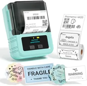Phomemo M120 Label Maker Machine with Tape, 2 Inch Bluetooth Label Printer for Small Bussiness, Office, Home, School, Barcode Label Maker with Versatile App with 1000+Icons and 100 Fonts, Green