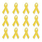 HUASAI Yellow Ribbon Pin for Hostages, Israel Support, Bone Cancer Awareness, Enamel Lapel Pin, Charity Donation Event Gift