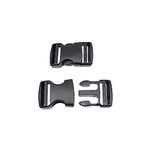 Baikeen Plastic Side Release Buckles,15mm/20mm/25mm/32mm/38mm/50mm Heavy Duty Plastic Buckle Clips Belt Snap Buckle Backpack Buckle Replacement Dual Adjustable No Sewing(38mm,2sets)