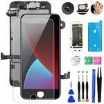 for iPhone 7 Plus Screen Replacement Black,Mobkitfp 5.5" Full Assembly LCD Display Digitizer with Front Camera+Earpiece+Sensors+Waterproof Seal+Repair Tools+Tempered Film for A1784,A1785,A1661 (Black)