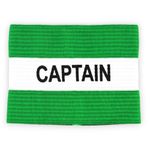 Fitness Health Football Band Soccer Captain's Armband Design Captain Band for Adult and Youth, 5 Colours Available for Multiple Sports, Elastic Arm Band for Captain (Green - Kids)