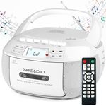 Greadio CD Player Boombox Cassette