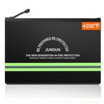 JUNDUN Fireproof Money Bag, 10.6"x6.7" Waterproof and Fireproof Cash Bag with Zipper Closure,Fireproof Safe Storage Pouch Envelope for Money,Cash and Passport,Black