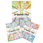 abeec 3 Drawing Pads for Children - (3 Pack) Includes 2 x A4 Plain Sketch Pads and 1 x A3 Plain Sketch Book - 150 Sheets in Total of Drawing Paper Perfect for Arts and Craft Activities