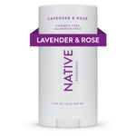 Native Deodorant - Natural Deodorant - Vegan, Gluten Free, Cruelty Free - Free of Aluminum, Parabens & Sulfates - Born in the USA - Lavender & Rose