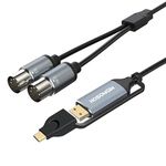 HOSONGIN MIDI Cable, MIDI to USB C Cable, 6 Feet Type C to 5-PIN MIDI Interface Adapter for Connecting with Keyboards, Synthesizers, and Drums for Editing and Recording