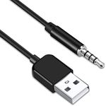 Coomoors USB to 3.5mm Jack Audio Adapter, Male AUX Audio Jack to USB 2.0 Male Charge Cable Adapter Cord for iPod Shuffle MP3 Player Headphones Speakers and Other Devices 3.3FT 1PC