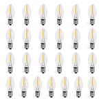 YIMILITE C7 Christmas Light Bulbs 0.6W 2700K Soft White E12 Base Replacement LED Bulb Indoor Outdoor Night Light 25 Pack