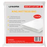 Liyaomix 2 Pack King/Cal King Mattress Bags for Moving and Storage, 1.5 Mil 94" x 96" Clear Plastic Mattress Disposal Bags Covers