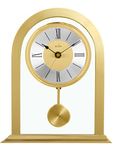 Acctim 36938 Colney Stylish Metal and Glass Pendulum Quartz Mantel Table Clock in Gold