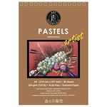 Art Essentials Pastel Artist A4 Jazz Red Laid 250 GSM, Short Side Spiral Bound Micro-Perforated Album of 20 Sheets, Acid Free Papers for Pastels, Chalk, Crayons, Gouache, Acrylic, Mixed Media