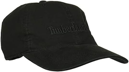 Timberland Men's Cotton Canvas Baseball Cap, Black, One Size