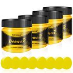 PIPIHUA Beeswax Polish for Wood & Furniture, Wood Seasoning Natural Beewax for All Wood Types and Colours,Waterproof & Repair Wood Wax to Protect & Enhance Any Wooden Surface,4×100g with 8 Spong