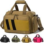 MERALIAN Range Bag -Tactical Gun Range Bag for Handguns,Pistols and Ammo.Padded Shooting Range Duffle Bag for Hunting Shooting Range Sport. (Khaki)