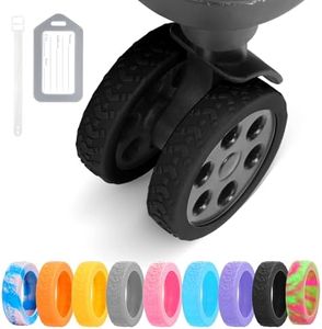 Luggage Wheel Covers, 8 PCS Silicone Wheel Protector Covers for 2-2.6 inches 8-Spinner Wheels, Wear-Resistant, Anti-Noise Wheel Covers for Luggage, Suitcases or Office Chair Caster Wheels (Black)