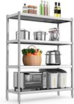 YITAHOME NSF Stainless Steel Shelves, 48"*18"*60" 4 Tier Storage Shelf, Heavy Duty Shelving for Kitchen Garage Office Restaurant Warehouse